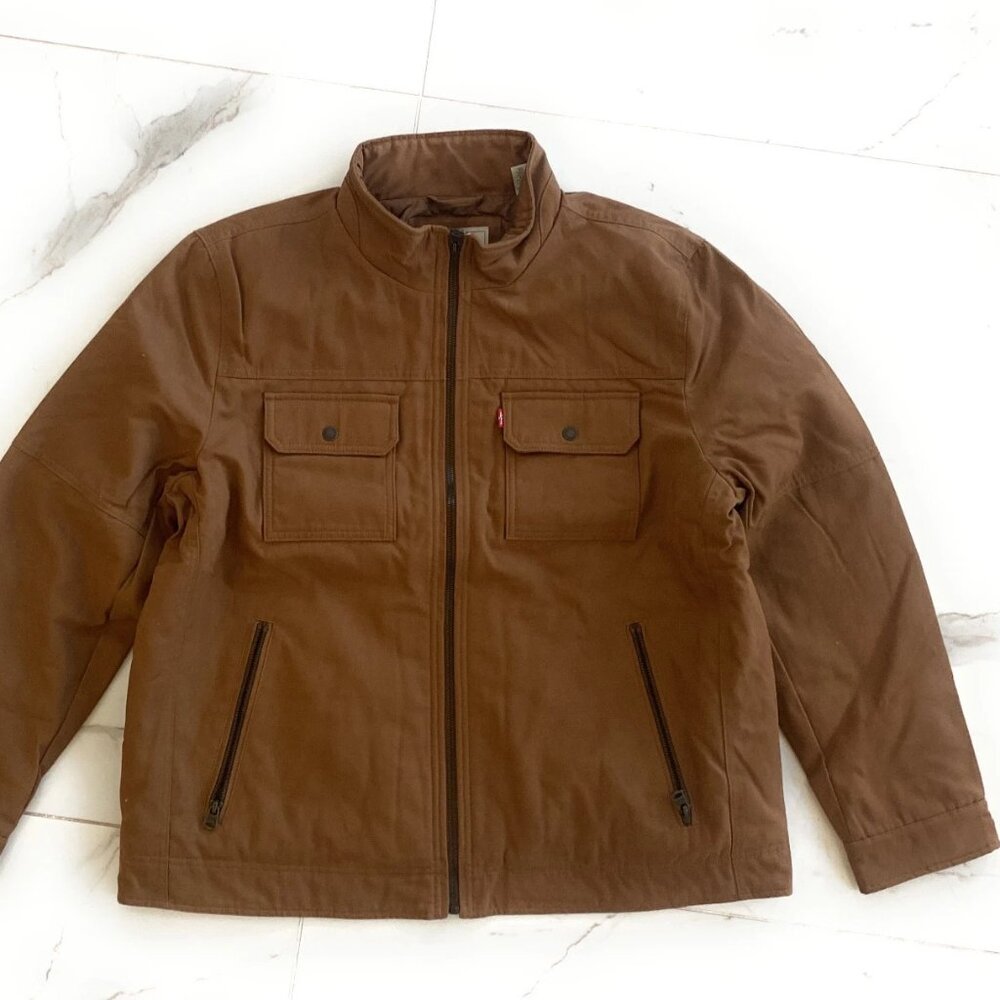 Levi's Mens Utility Trucker Cotton Canvas Twill Jacket Quilted Liner Workwear